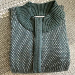 Peter Millar Green ¼ Zip Pullover Merino Wool Sweater, Size XXL